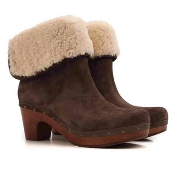 UGG Lynea Brown Suede Boot 9 - Picture 2 of 13